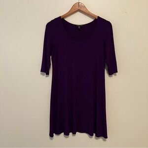 Eileen Fisher Purple Viscose Spandex 3/4 Sleeve Tunic Top Pet S Lagenlook